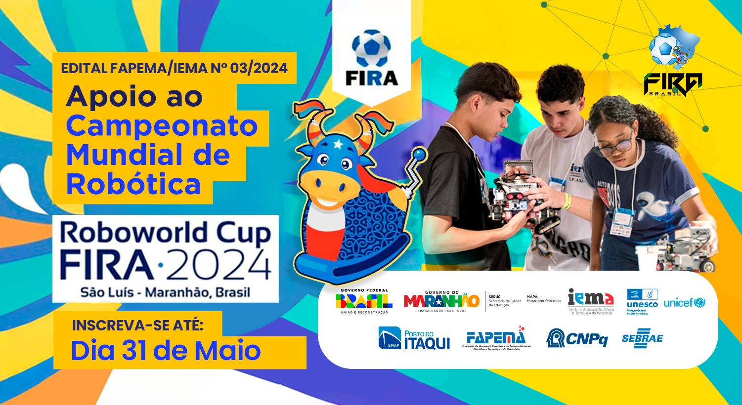 Fapema lança edital para selecionar monitores para a competição internacional de robótica  FIRA Cup World